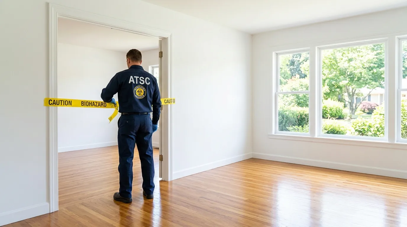 Certified biohazard cleanup crew performing Decomposition Cleanup in Jackson Heights